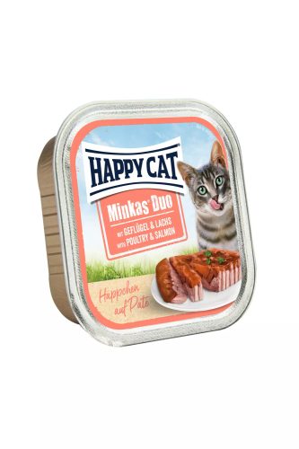 Happy Cat Minkas Duo Geflügel & Lachs (Baromfi & lazac) alutálcás pástétom 100g